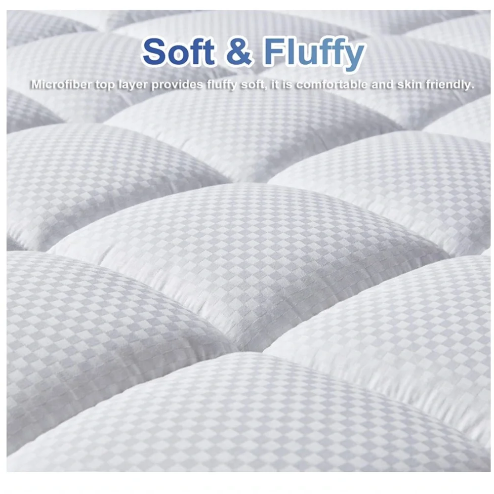Matbeby Bedding Quilted Fitted Twin XL Mattress Pad Cooling Breathable Fluffy